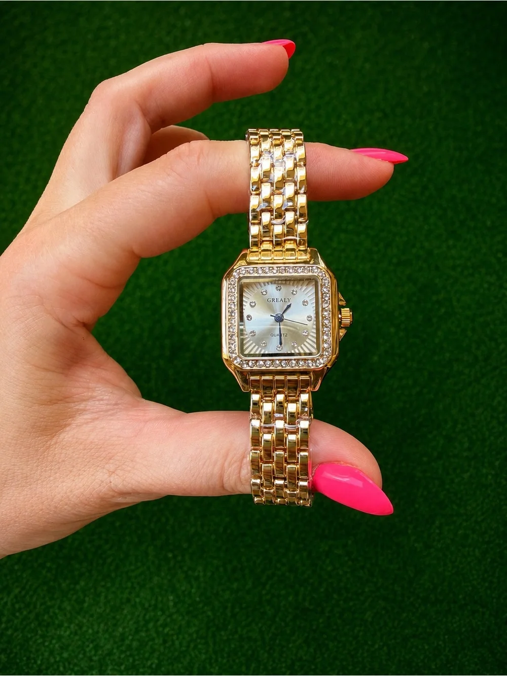 Women's Gold Crystal-Accent Bracelet Watch Panther Watch